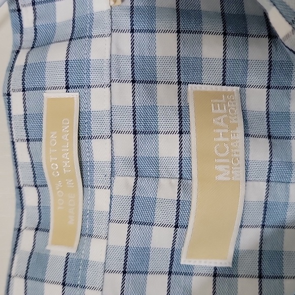 Michael Michael Kors, Blue & White Checkered Button Down Shirt, Size 20, 36/37 T - Picture 2 of 5